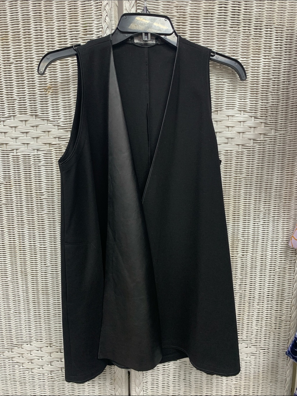 Lafayette 148 New York Black Sleeveless Draped Vest Dress